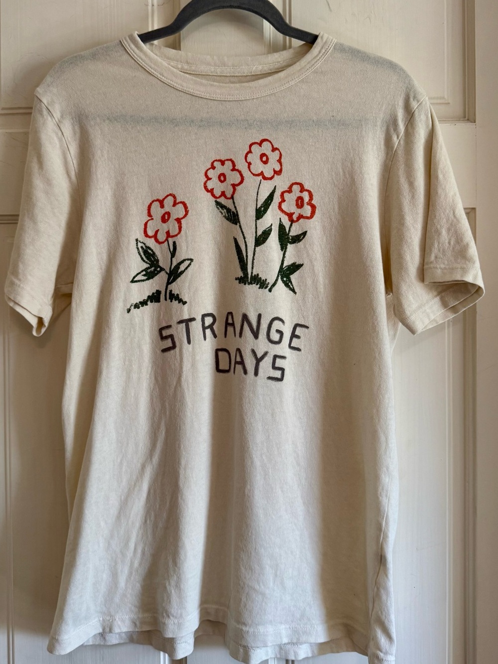 Imogene and Willie Cream "Strange Days" Floral Graphic Tee
